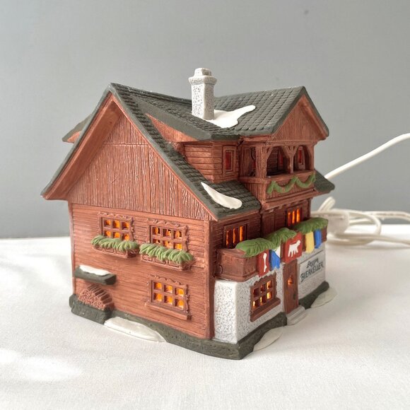 Department 56 Besson Bierkeller Alpine Village 56.65405 1986 Lighted Ski House - Picture 6 of 15